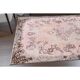 Tapis turc vintage en laine et coton rose noué à la main