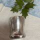 Antique silver metal egg cup