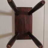 Step footrest solid wood vintage brutalist stool