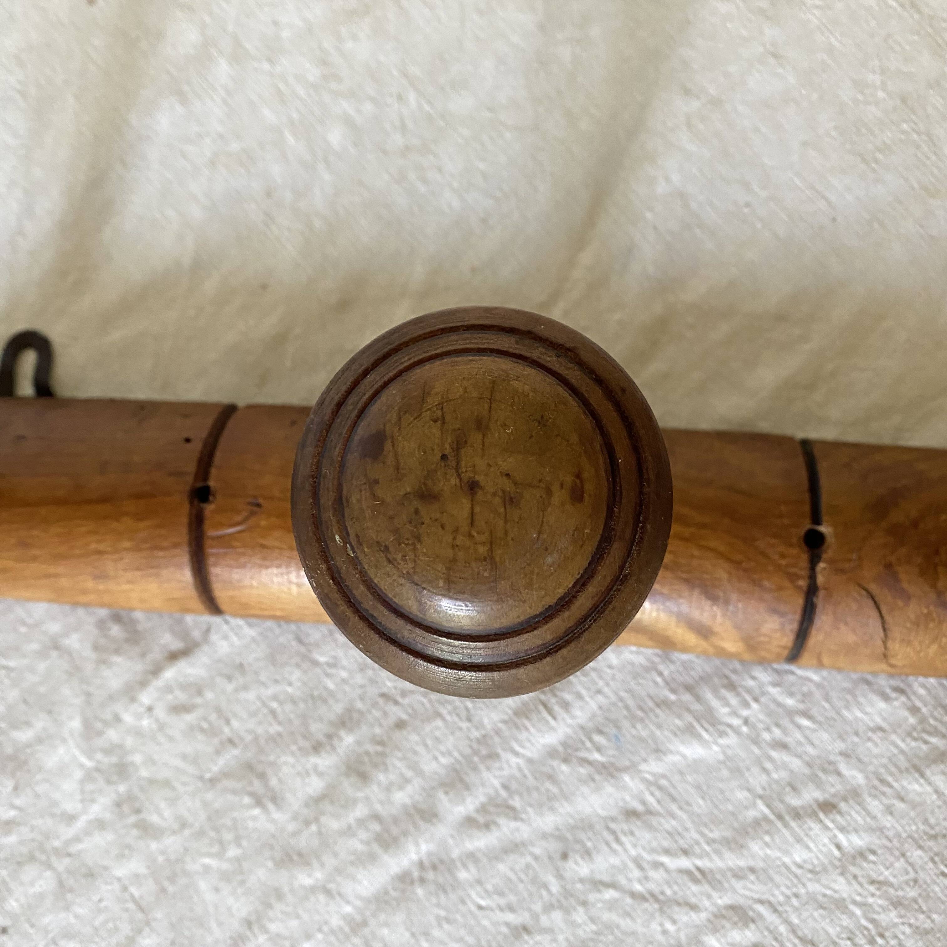 Antique wall coat rack, 3 hooks