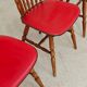 Lot de 3 chaises bois et skaï rougeTacoma par Baumann 1960