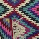 Turkish Kilim Yuruk Vintage 136x245 cm Geometric Pink Green Purple