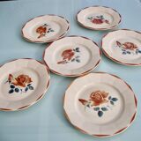 Set 6 flat plates Digoin Sarreguemines