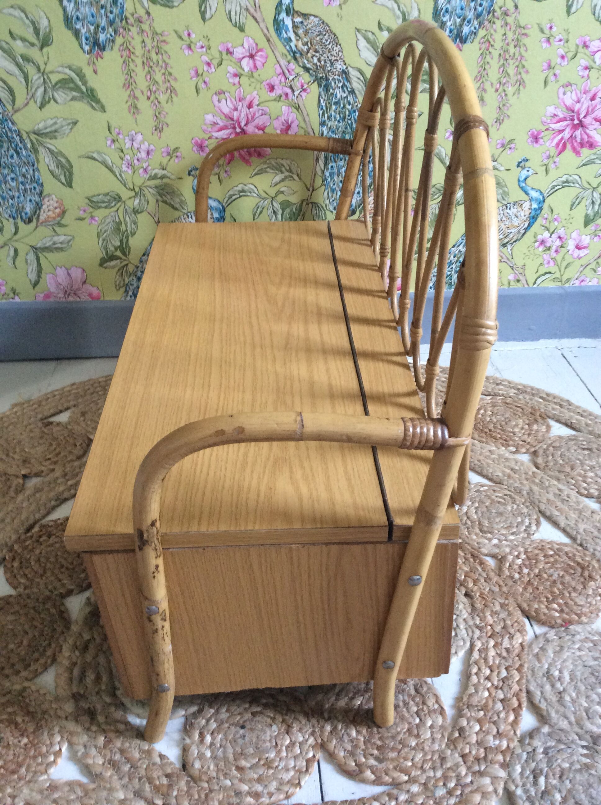 Bench chest child rattan vintage
