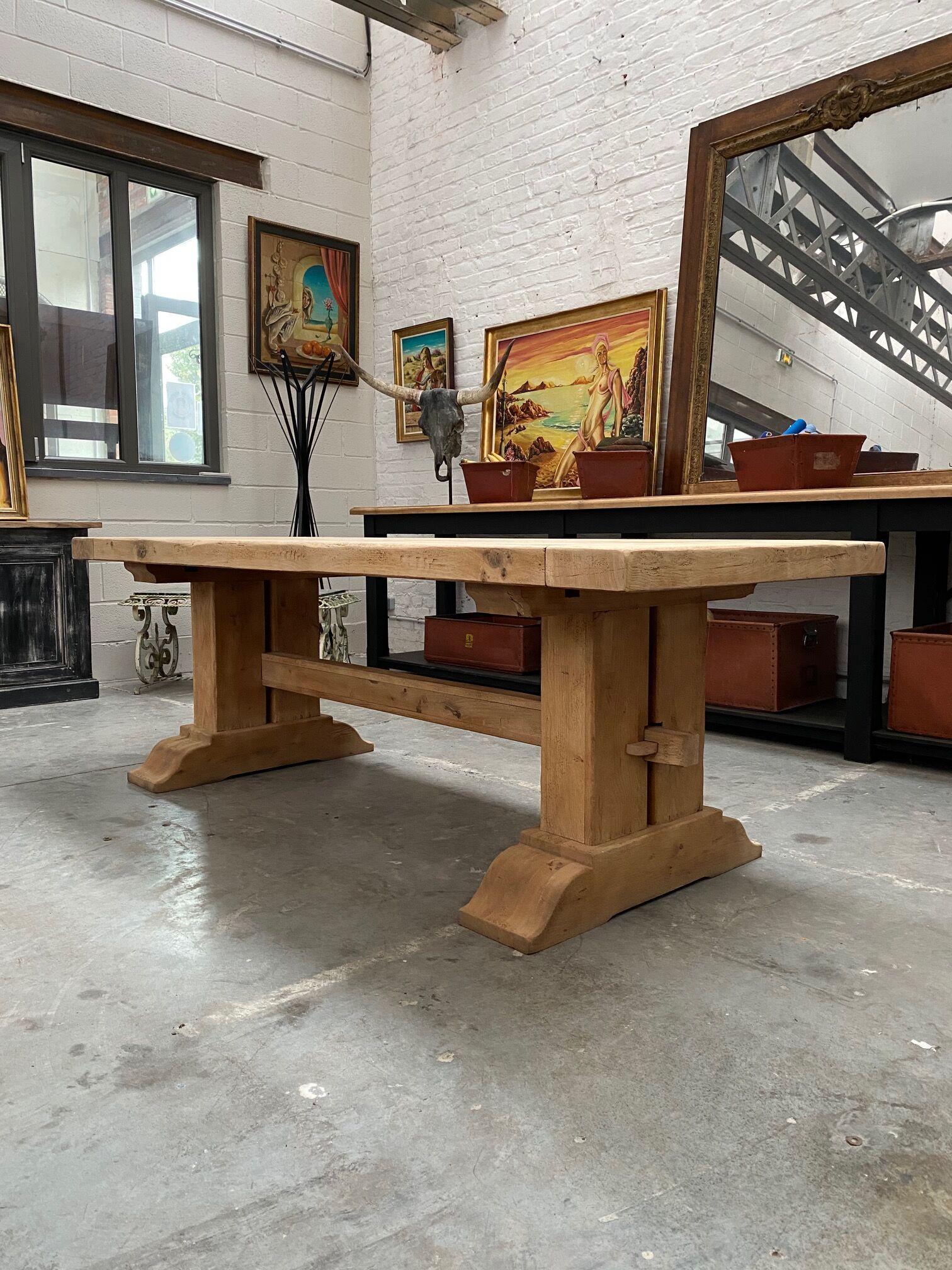 Solid oak farm table