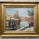 Tableau: Oil on panel - landscape of Venice