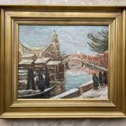 Tableau: Oil on panel - landscape of Venice