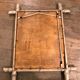 Bronze bamboo wood mirror patinated 54 cm 36 cm vintage
