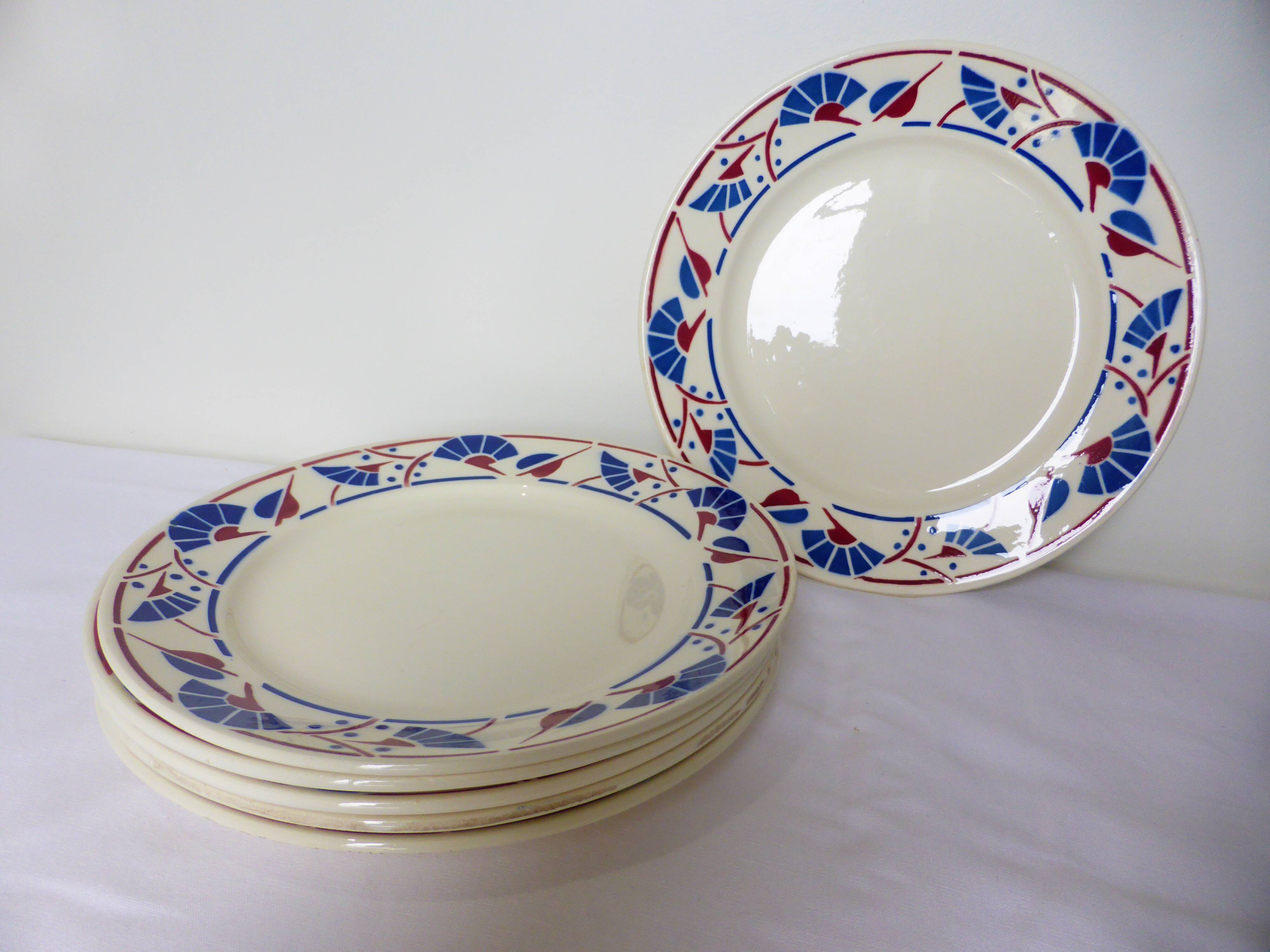 6 flat plates of Badonviller model Mousmee