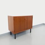 Small vintage storage unit in modernist Scandinavian style in teak from the 60s