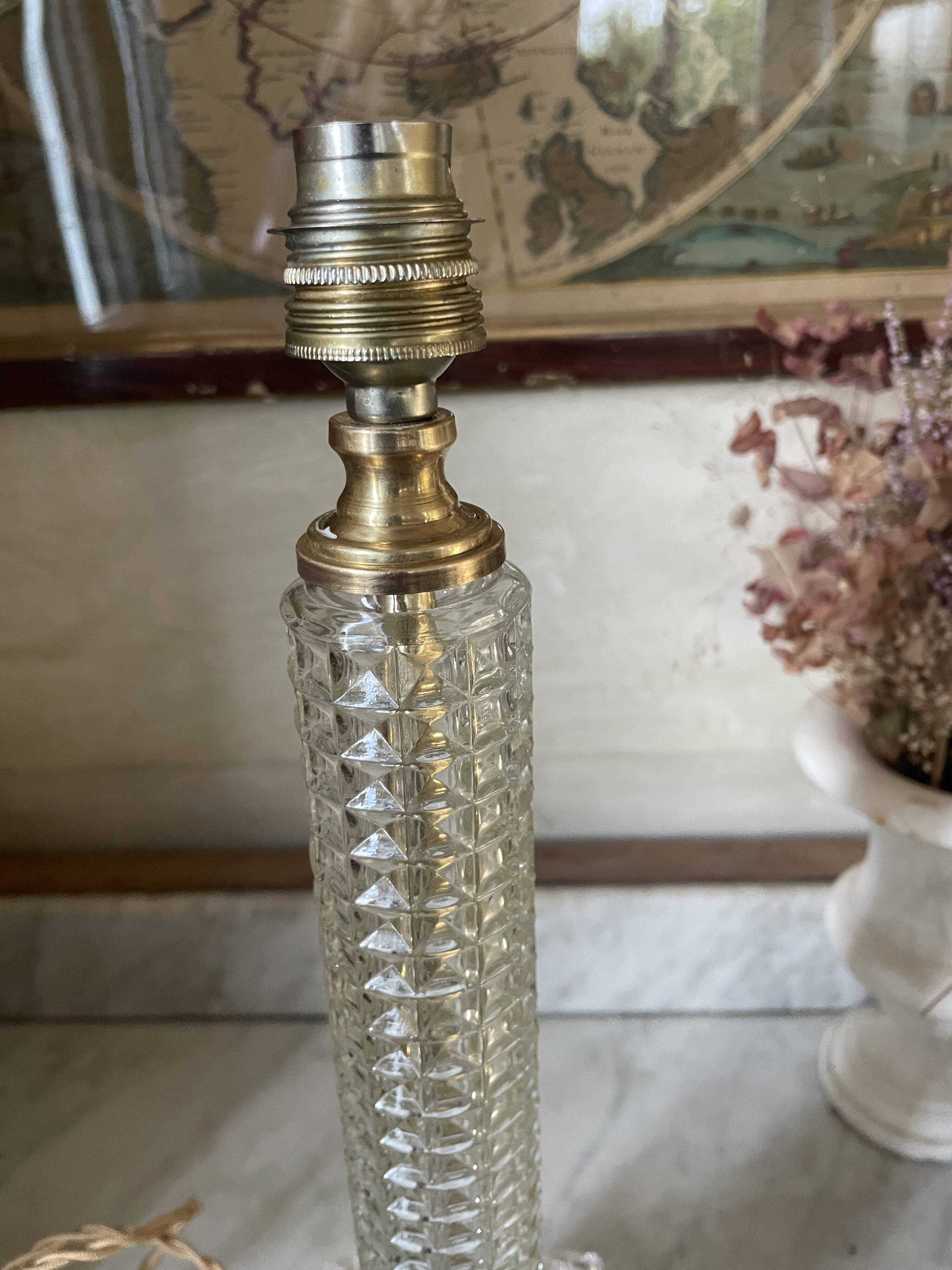 Brass, glass and crystal lamp v