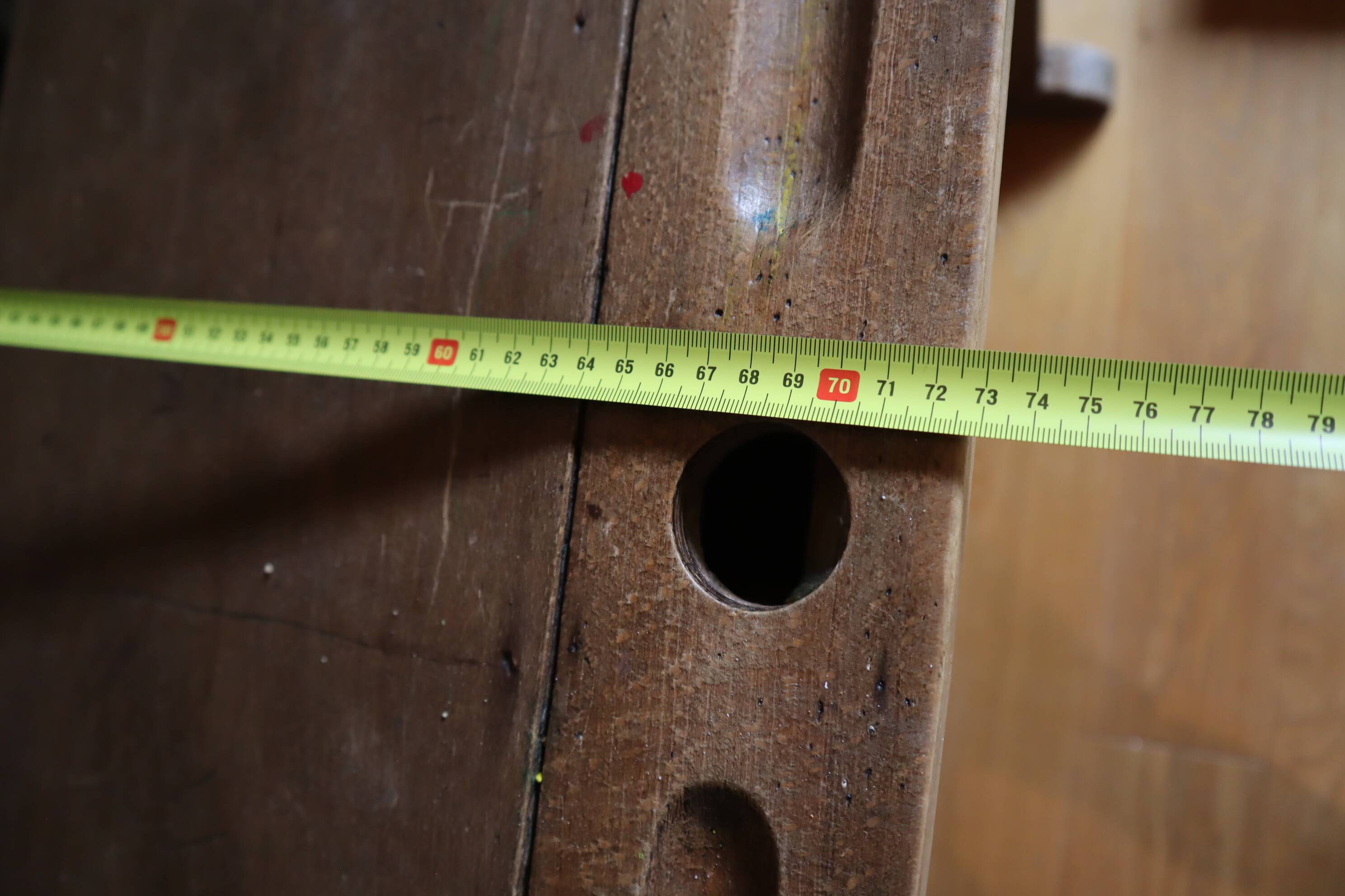 2-seater solid wood school desk