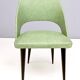 Paire de chaises d'appoint vintage en skaï vert avec pieds en bois noirci, Italie