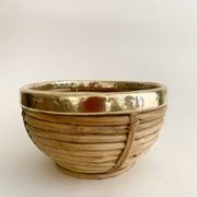 Rattan basket with brass rim 70-80