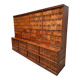 Antique very large American oak grain / apothecary cabinet, ca 1900