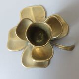 Flower candle "4-leaf clover" in 70s brass