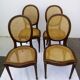Set de 4 chaises cannées de style Louis XVI