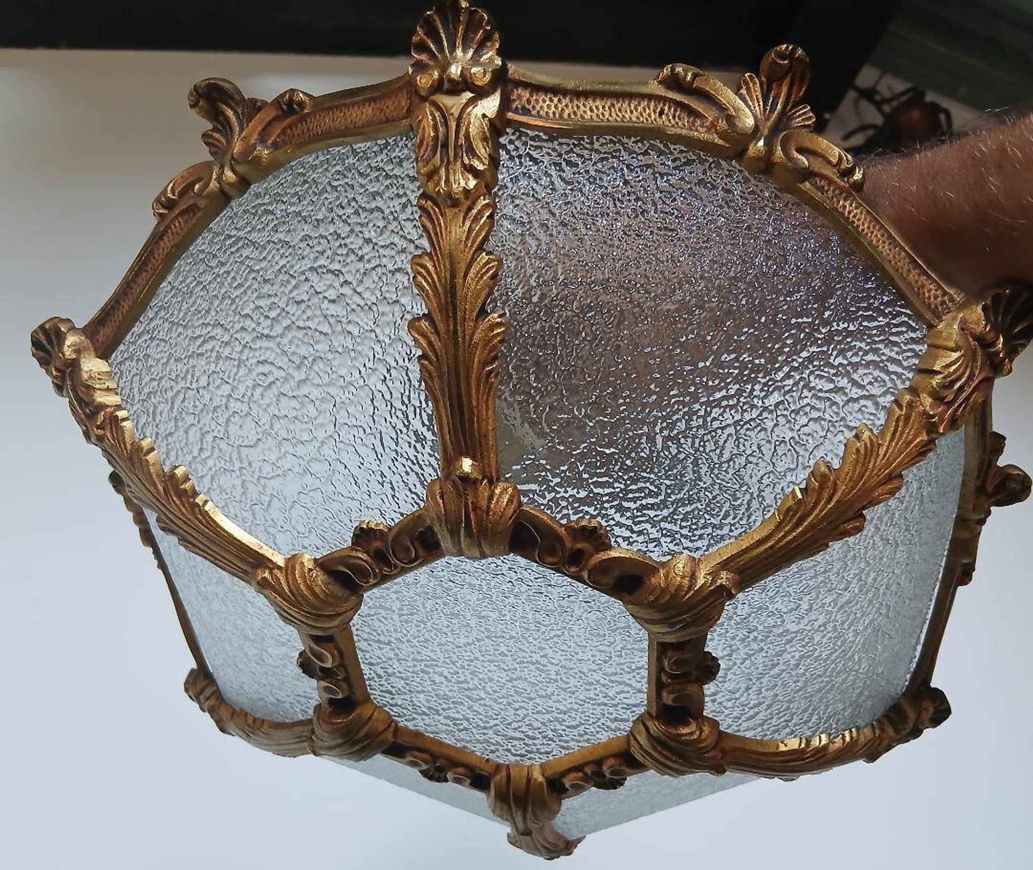 Bronze-gilt ceiling light and glass – Louis XV style