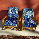 Pair of vintage rattan armchairs
