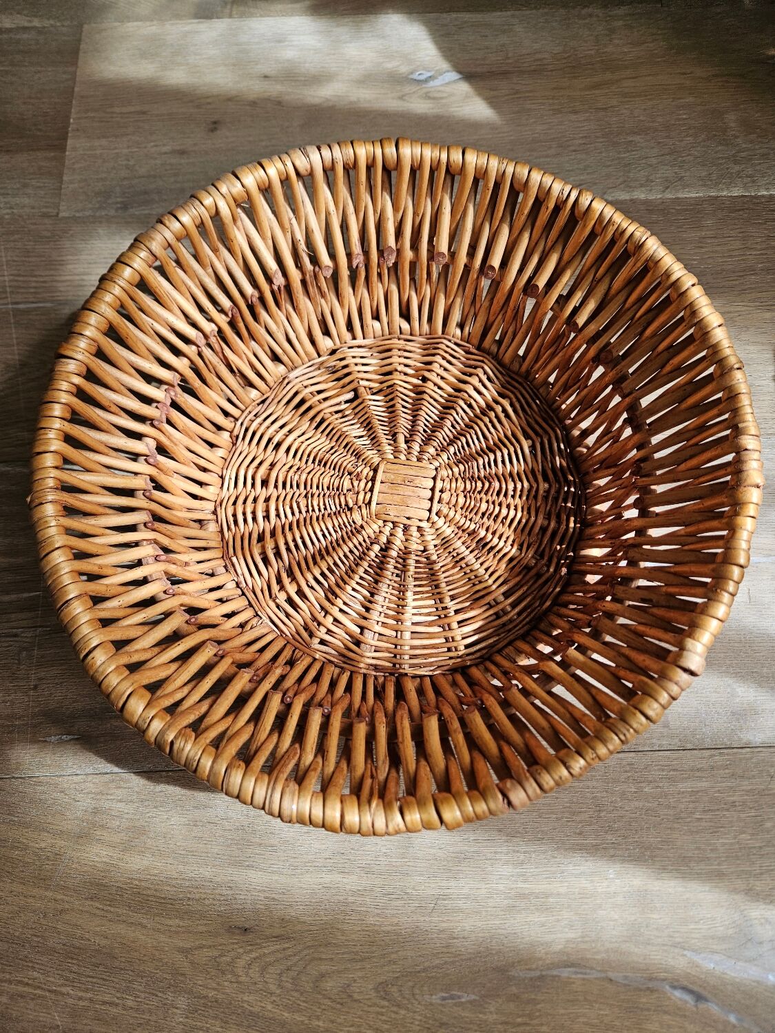Wicker and rattan basket