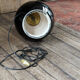 Antique lamp foot, earthenware and brass