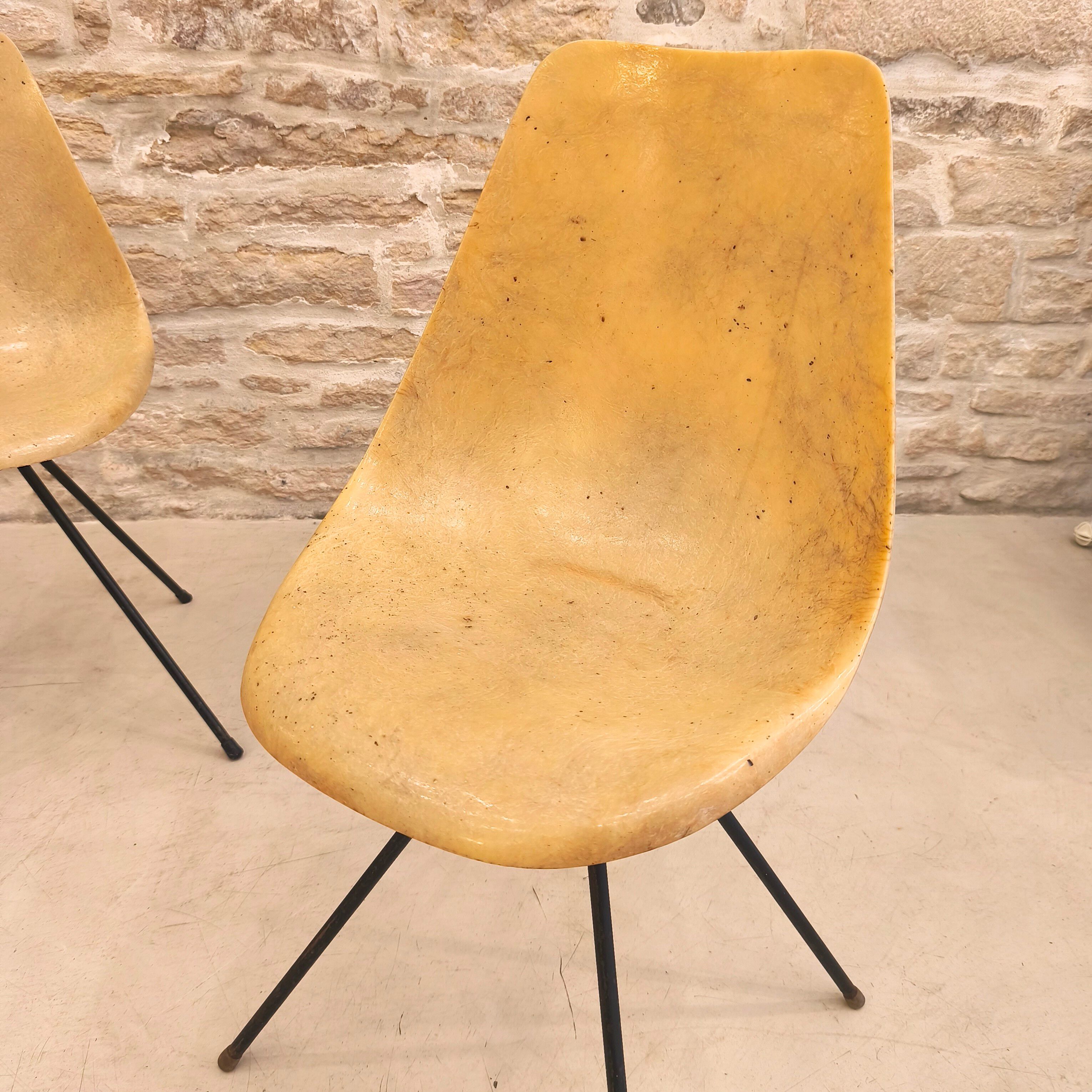 Paire de chaises design Jean Raymond Picard édition Seta, 1950