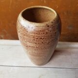 Former ceramic vase marron beige vintage 70s