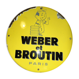 Old enamelled plaque Weber Et Broutin Paris
