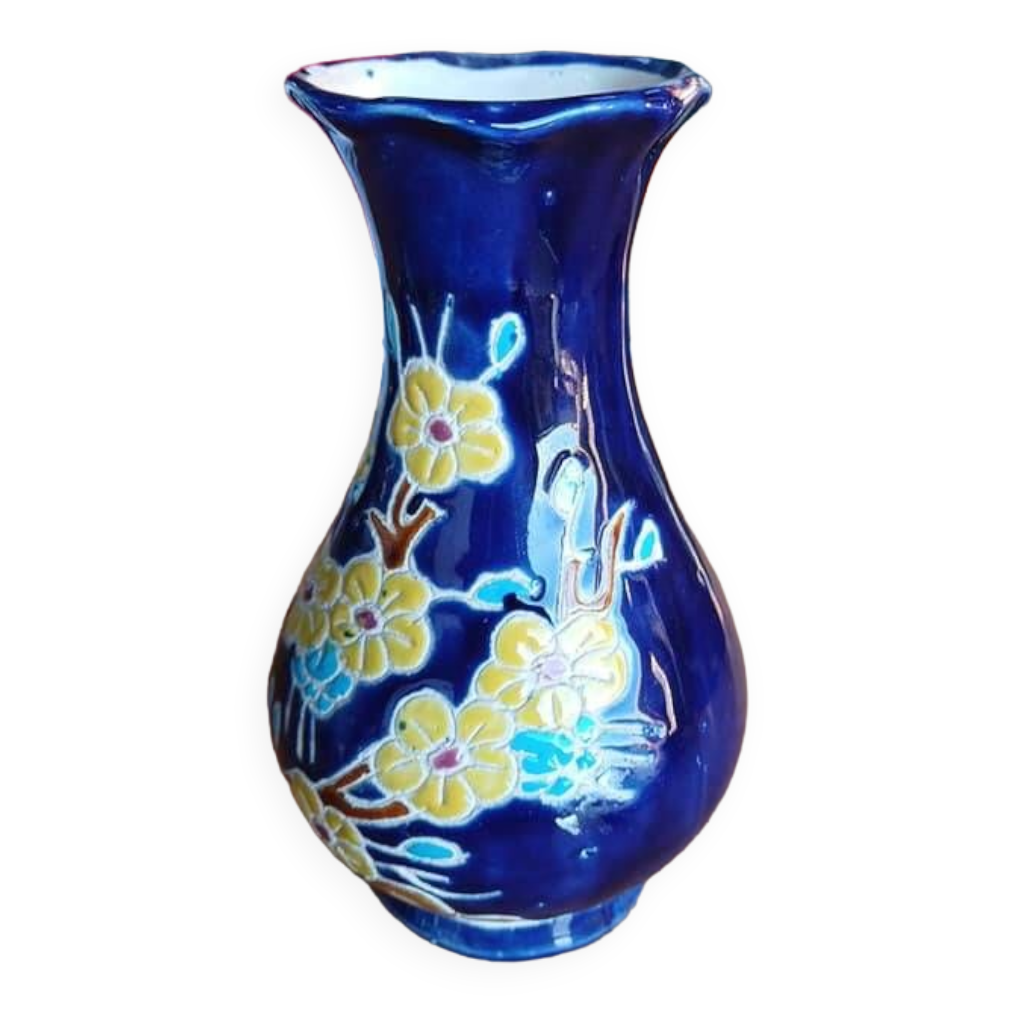 Beautiful little hand painted glazed vase