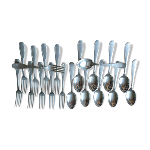 Set de 10 couverts art déco en métal argenté