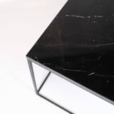 Coffee Table With Black Marble Top And Metal Frame