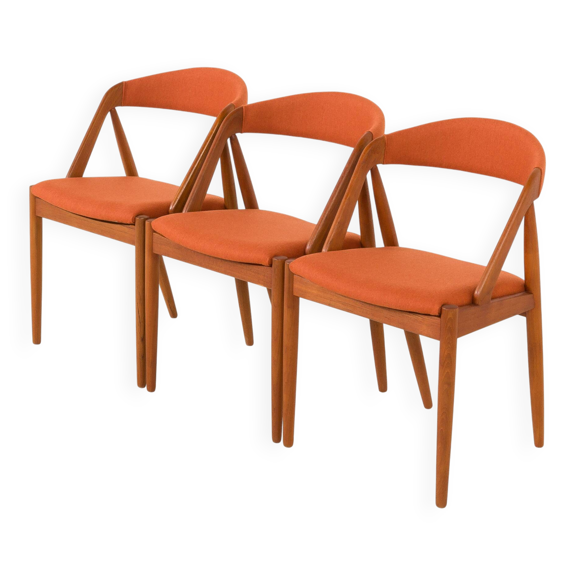 Kai Kristiansen chairs model 31, set of 3, Denmark 1960s