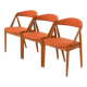 Kai Kristiansen chairs model 31, set of 3, Denmark 1960s