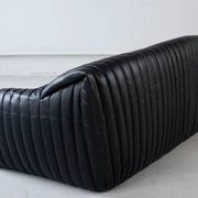 2-Seater Sofa Cinna Ligne Roset in Black Leather Attributed to Annie Hieronimus, 1970s