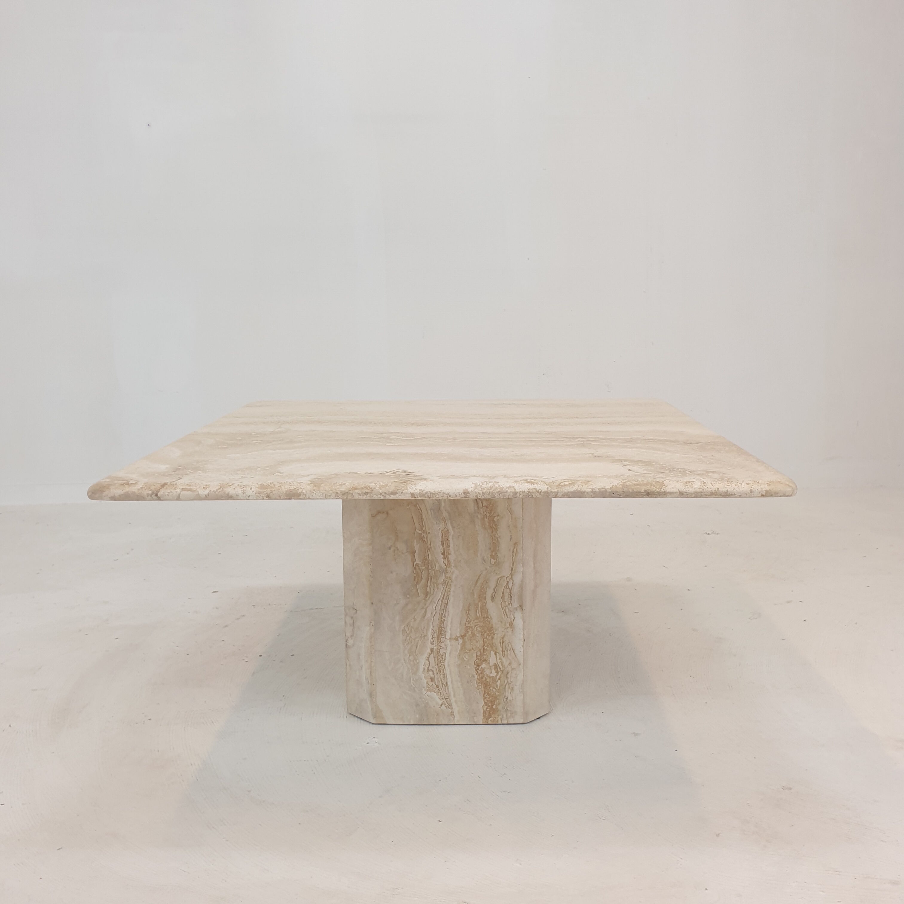Italian travertine coffee table, 1980's