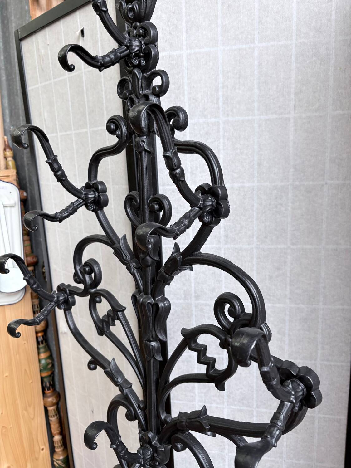 Art Nouveau cast iron coat rack