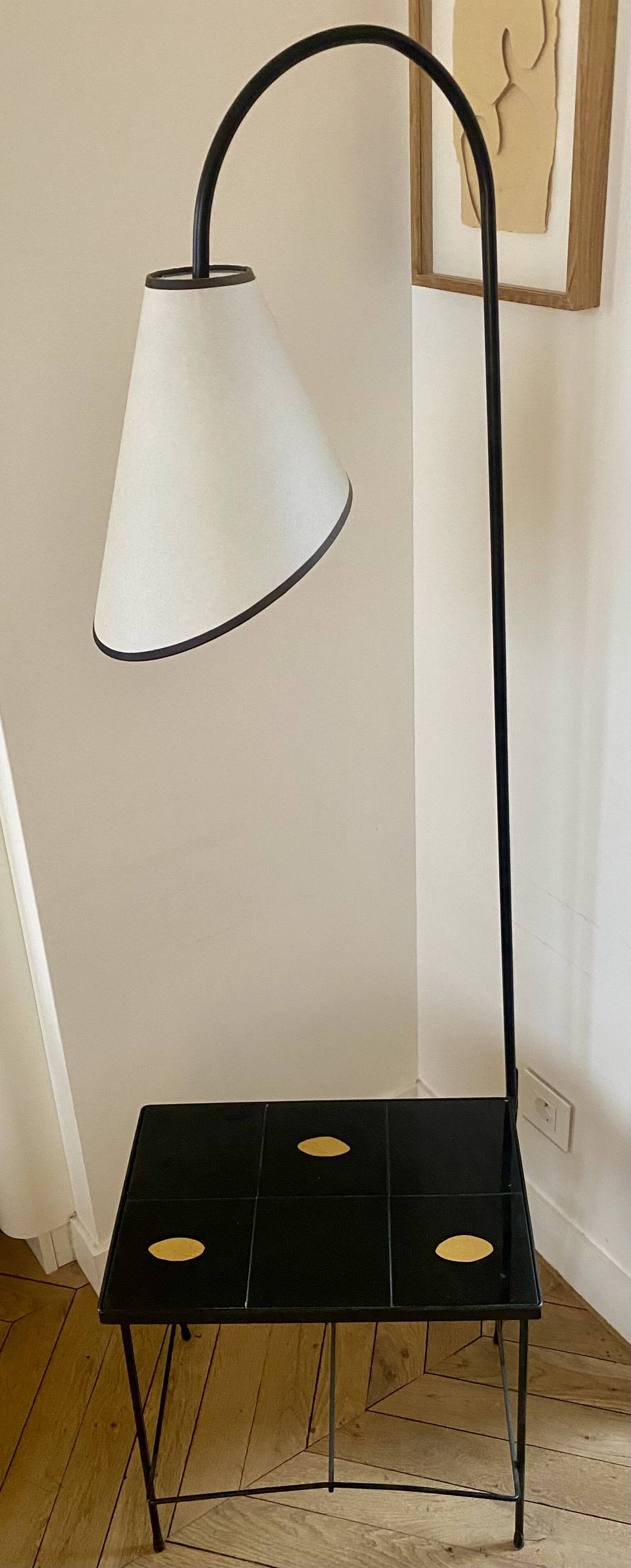 Vintage floor lamp with shelf