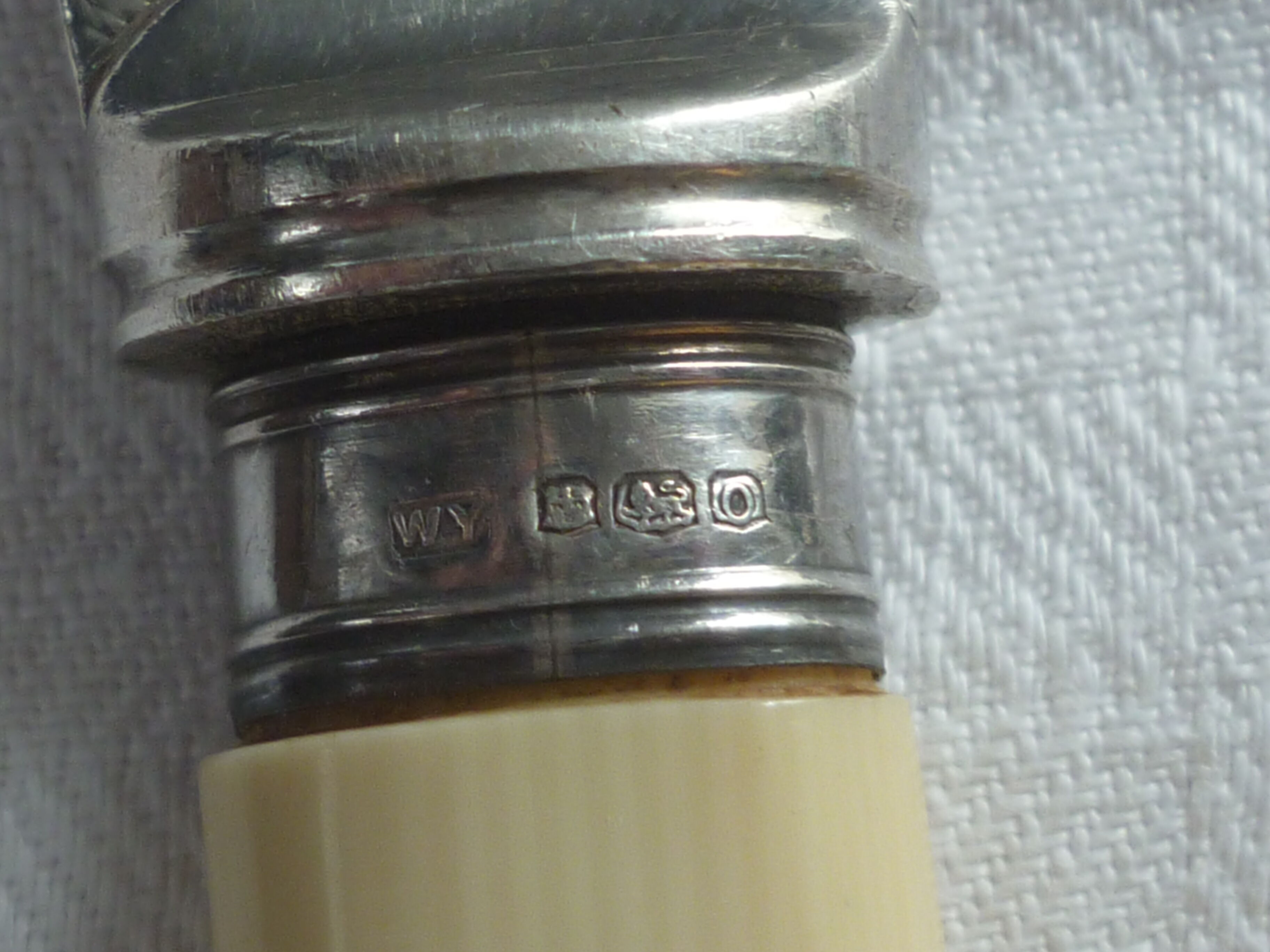 Covered English service fork and knife