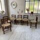 6 straw and oak chairs, mountain furniture