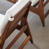 Heinz Heger Hellerau hunting chairs with ottoman, Germany 1950s