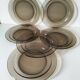 6 flat plates Arcoroc in smoked glass Smoke Brown
