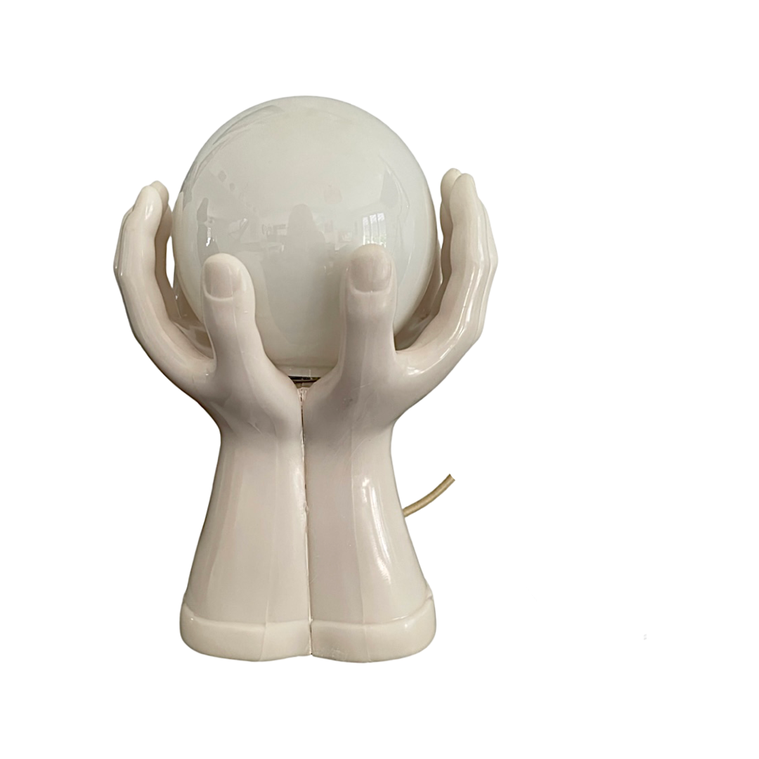 Resin hand-shaped table lamp