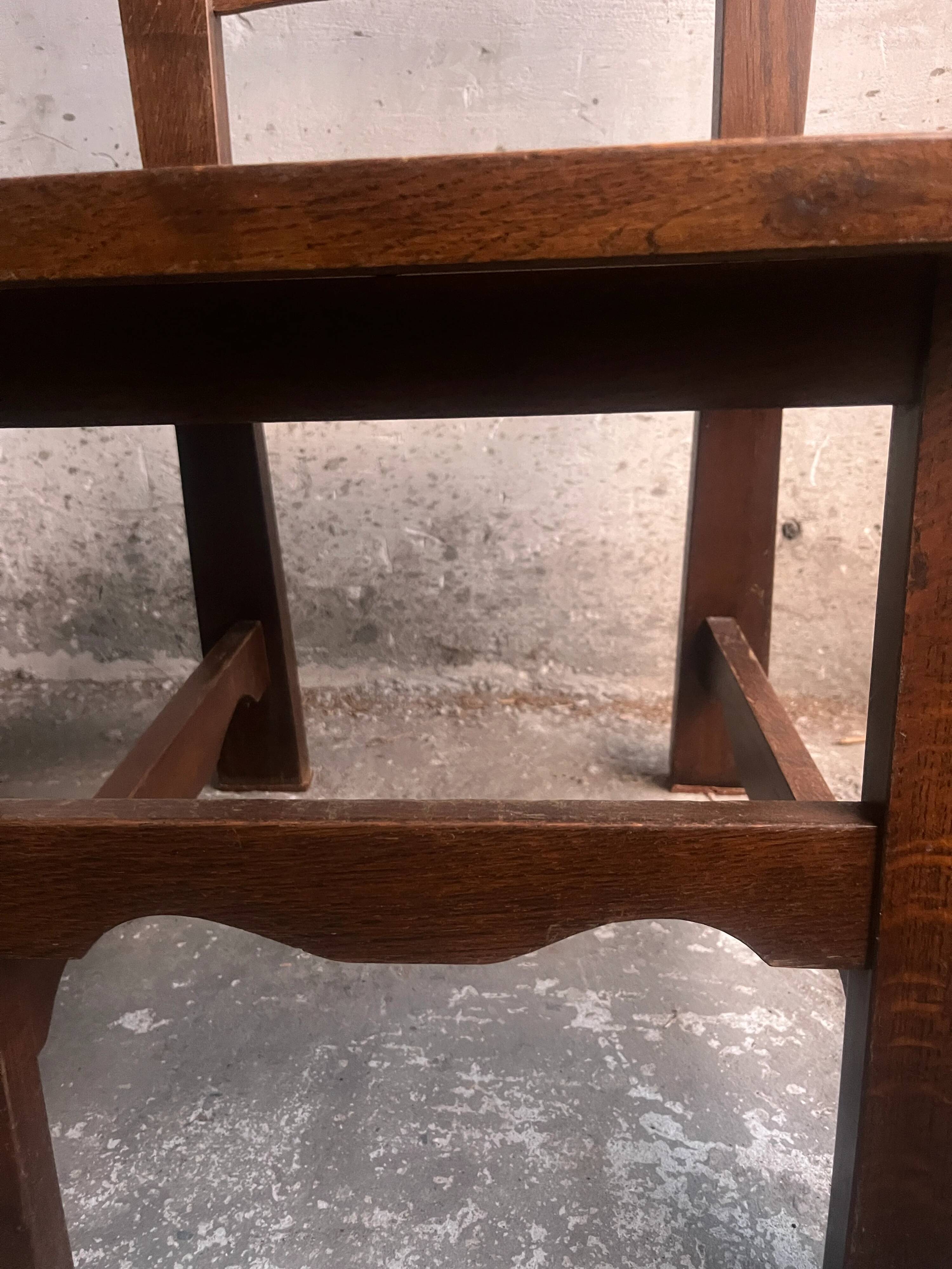 Brutalist wooden chairs – set of 10 (1970s)