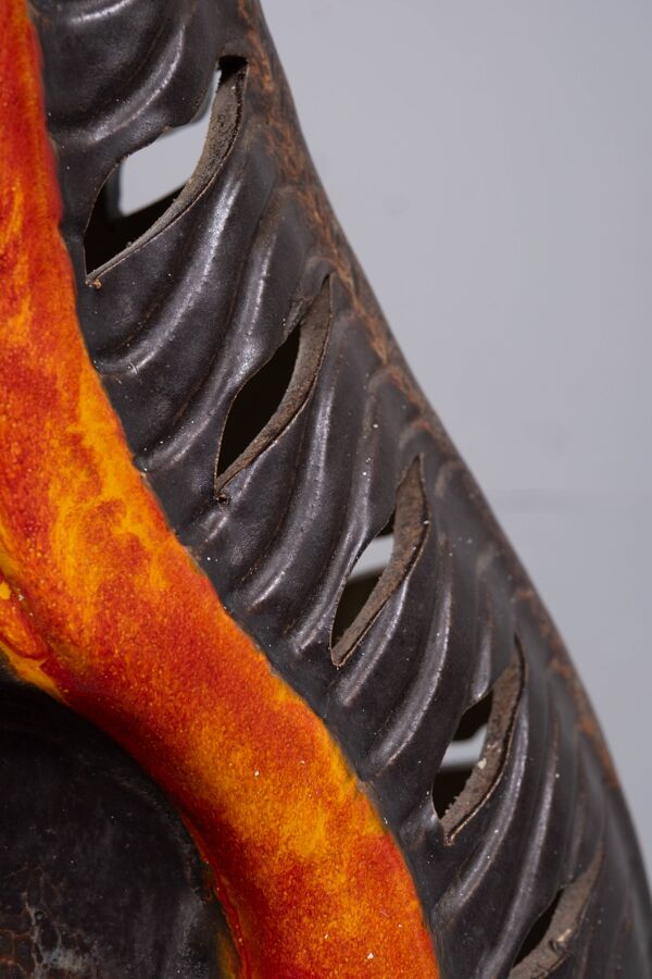 Grand lampadaire en céramique Fat Lava par Walter Gerhards pour l'Allemagne de l'Ouest, années 1970.