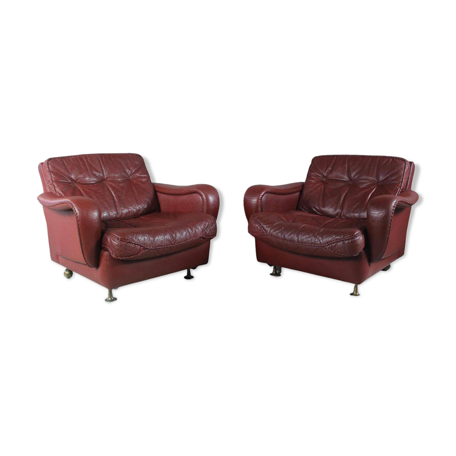 1970s Danish Brown Leather Chairs By Madsen & Schubell