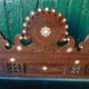 Old syrian wooden bench and mother-of-pearl inlay