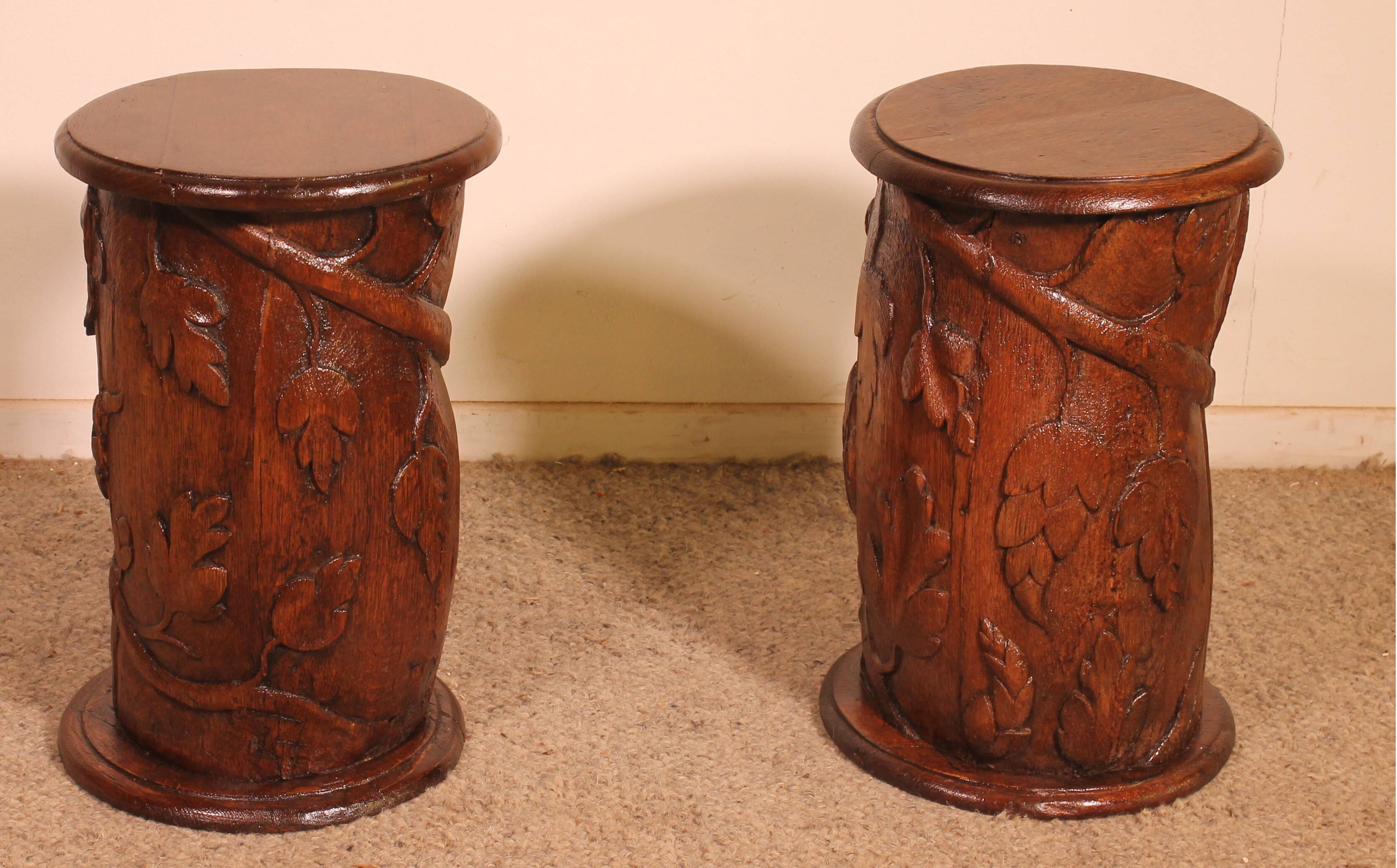 pair of 17th century oak bedside tables or sofa ends