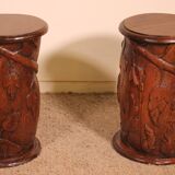 pair of 17th century oak bedside tables or sofa ends