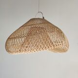 Small rattan lampshade in the shape of a braided hat