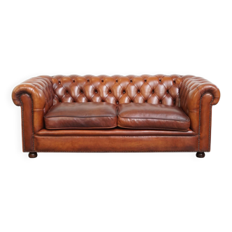 Canapé Chesterfield en cuir de vache de style anglais